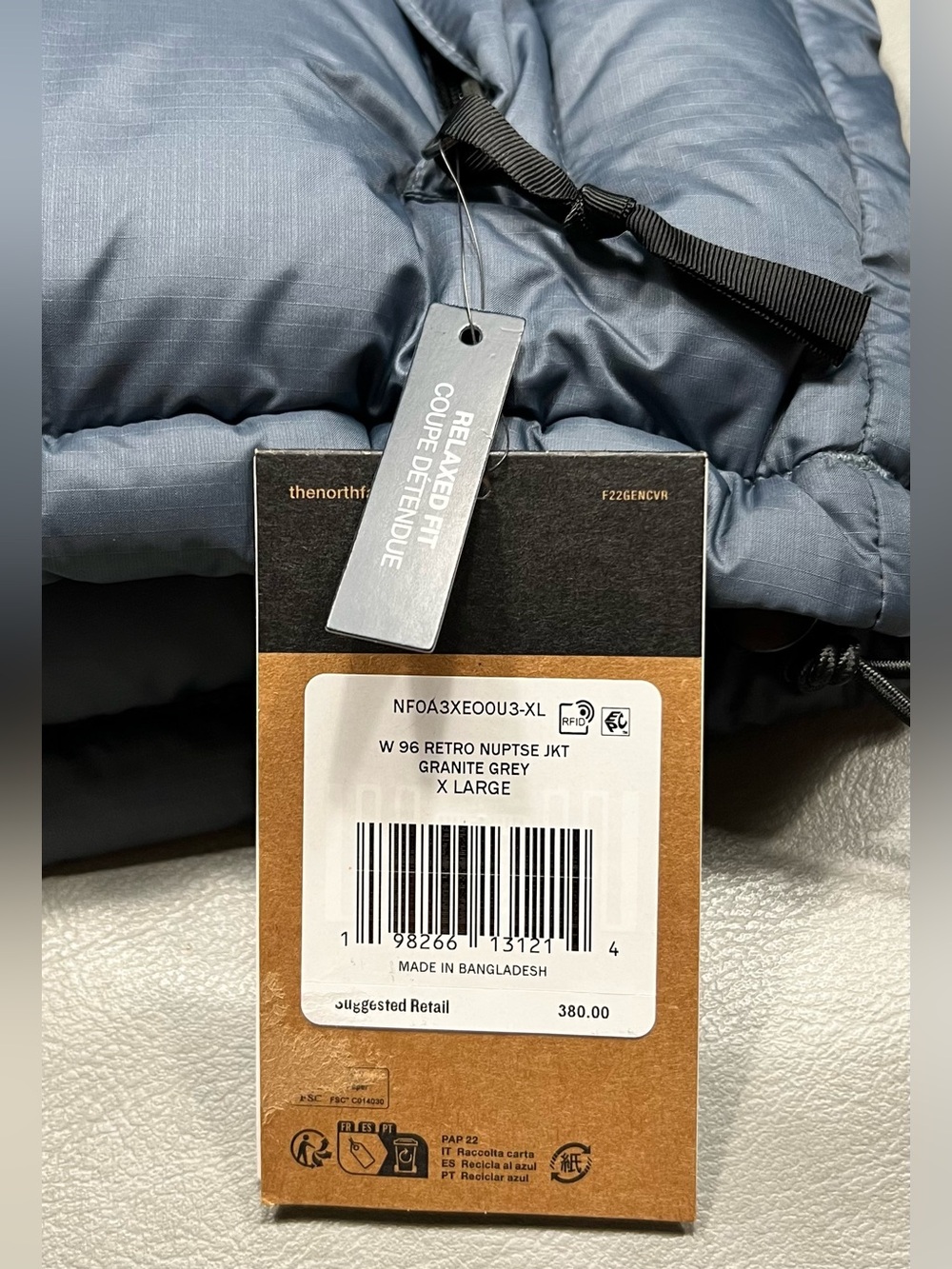 The North Face Womens 1996 Retro Nuptse Jacket Granite Grey Size XL 700 Down NWT - Picture 6 of 16